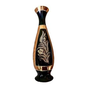 Skinny black and gold vase